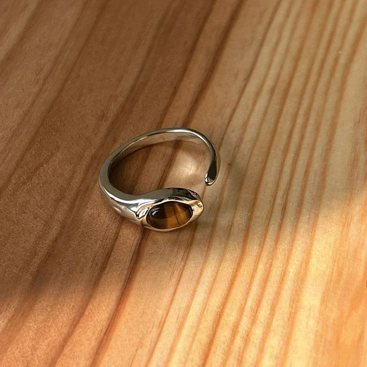 Anillo ajustable abierto geométrico de forma irregular de metal esmaltado blanco vintage para mujer y niña, joyería, regalo de cumpleaños, Anillo para hombre