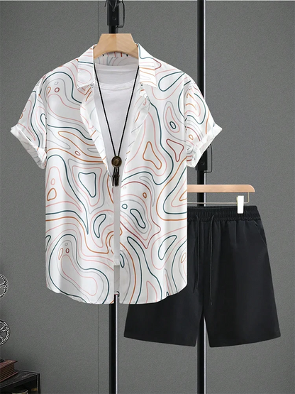 Ropa de resort de lujo para hombre, estilo de manga corta