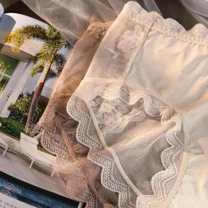 XL-3XL 大尺碼女士蕾絲內褲夏季透明鏤空三角褲女性性感內衣透氣內褲新款