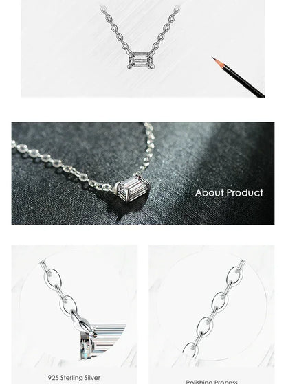 Collar con colgante de circonita AAA de plata esterlina 925 auténtica de Modian para mujer, collares de plata para mujer, joyería fina.