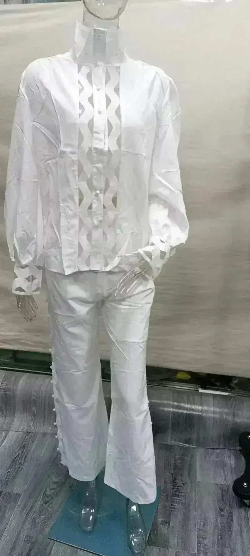 性感鏤空兩件套褲裝女裝秋季服裝展示架