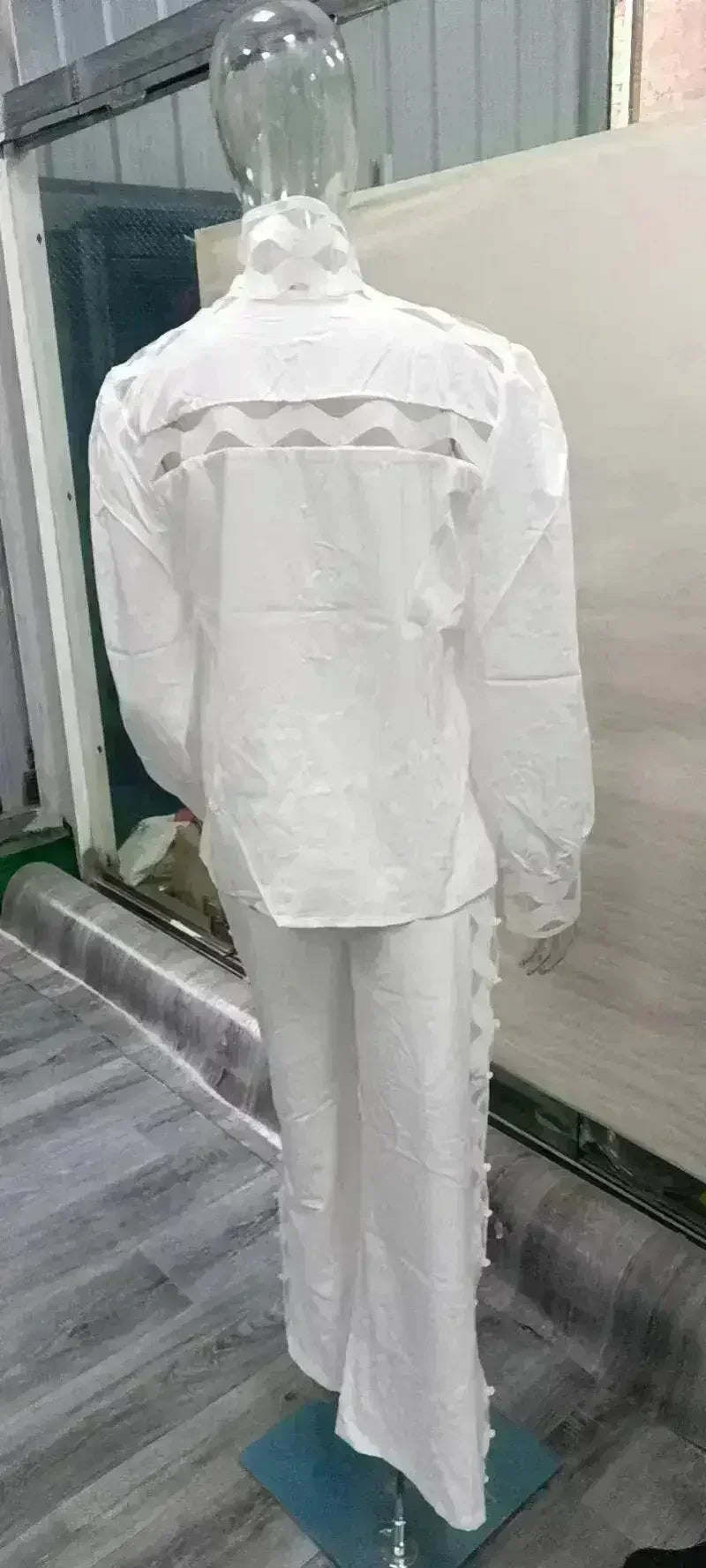 性感鏤空兩件套褲裝女裝秋季服裝展示架