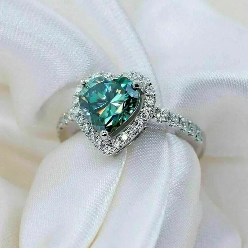 Anillo de corazón de melocotón europeo y americano para mujer, personalizado, con forma de corazón, circón con incrustaciones de diamantes, joyería de moda al por mayor, 2025