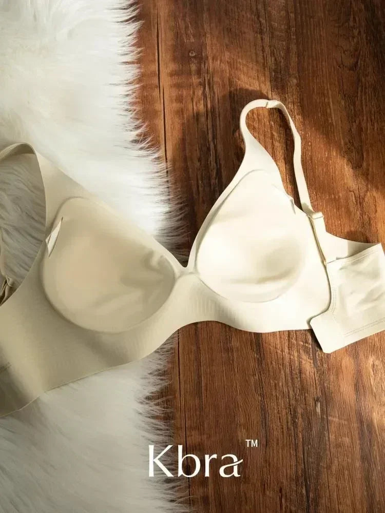 MOYISU Lencería de verano para mujer, sujetador pequeño sin aros, sin costuras, con barra de gelatina, soporte suave, espalda plegada