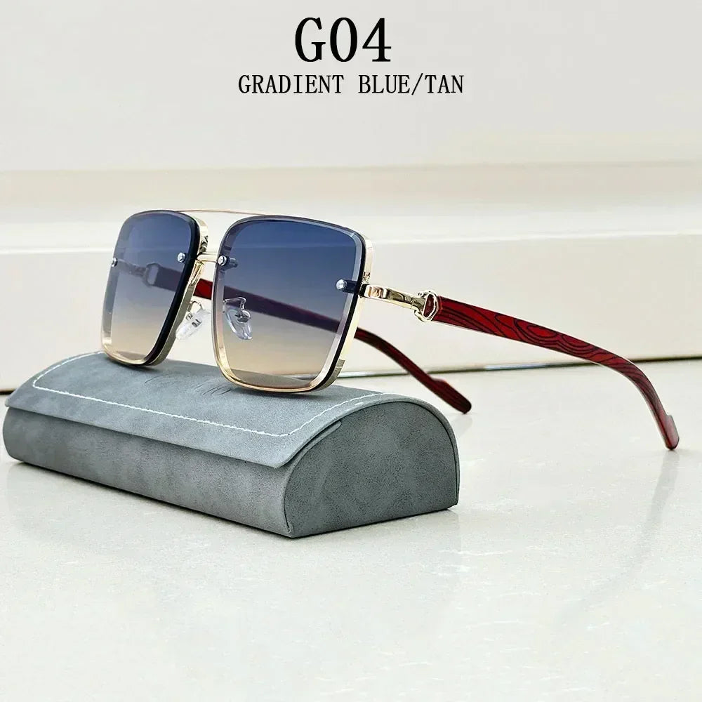 New Square Sunglasses For Men Vintage Outdoor Sunglasses Oculos Designer Wooden Glasses Sunscreen Sun Lentes Dropshipping Gafas