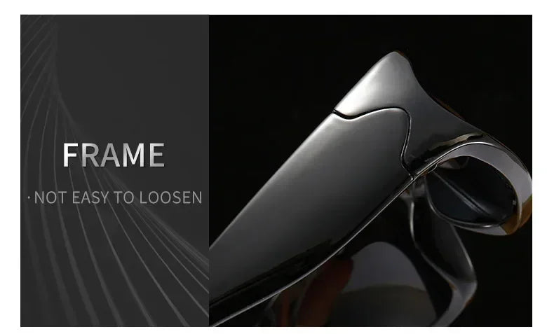 獨特的Y2K設計師奢華太陽眼鏡，女士長方形大框太陽眼鏡，男士戶外防紫外線經典2000S黑色款