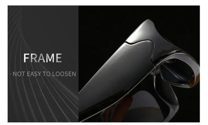 獨特的Y2K設計師奢華太陽眼鏡，女士長方形大框太陽眼鏡，男士戶外防紫外線經典2000S黑色款