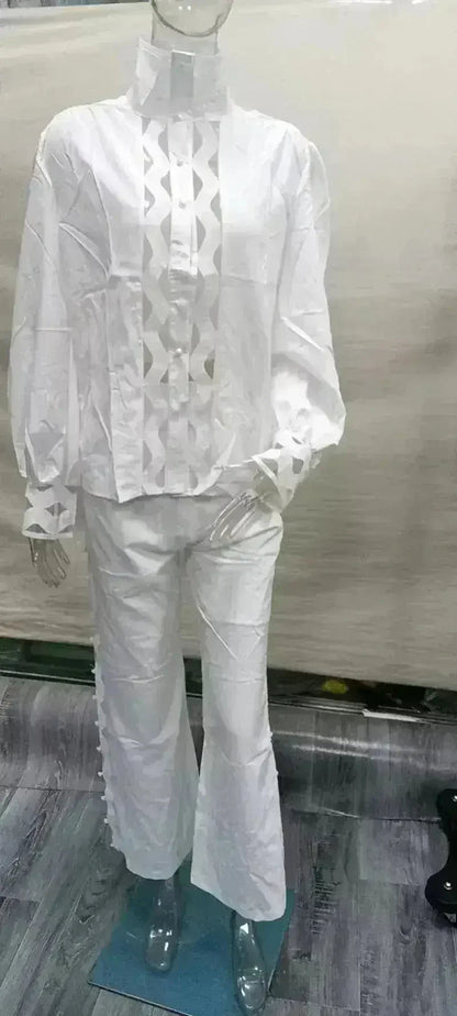 性感鏤空兩件套褲裝女裝秋季服裝展示架