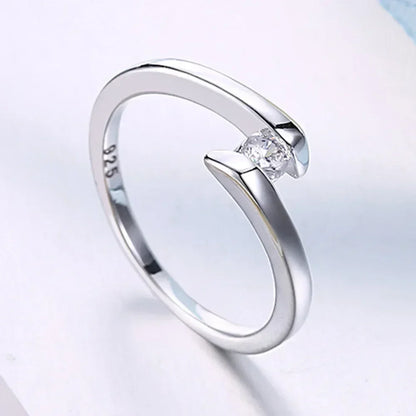 Anillo de plata de ley 925 para mujer, talla 7-10, circonita brillante, fina, simple, regalo de boda, joyería para fiesta, accesorios al por mayor