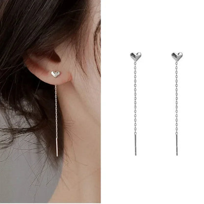 Pendientes de plata 925 para mujer, pendientes largos con borlas, pendientes de moda con forma de estrella de circonita.