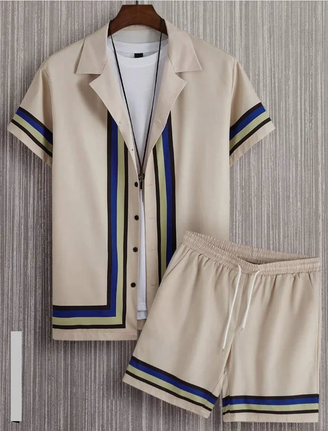 夏威夷度假風格男士沙灘短褲套裝