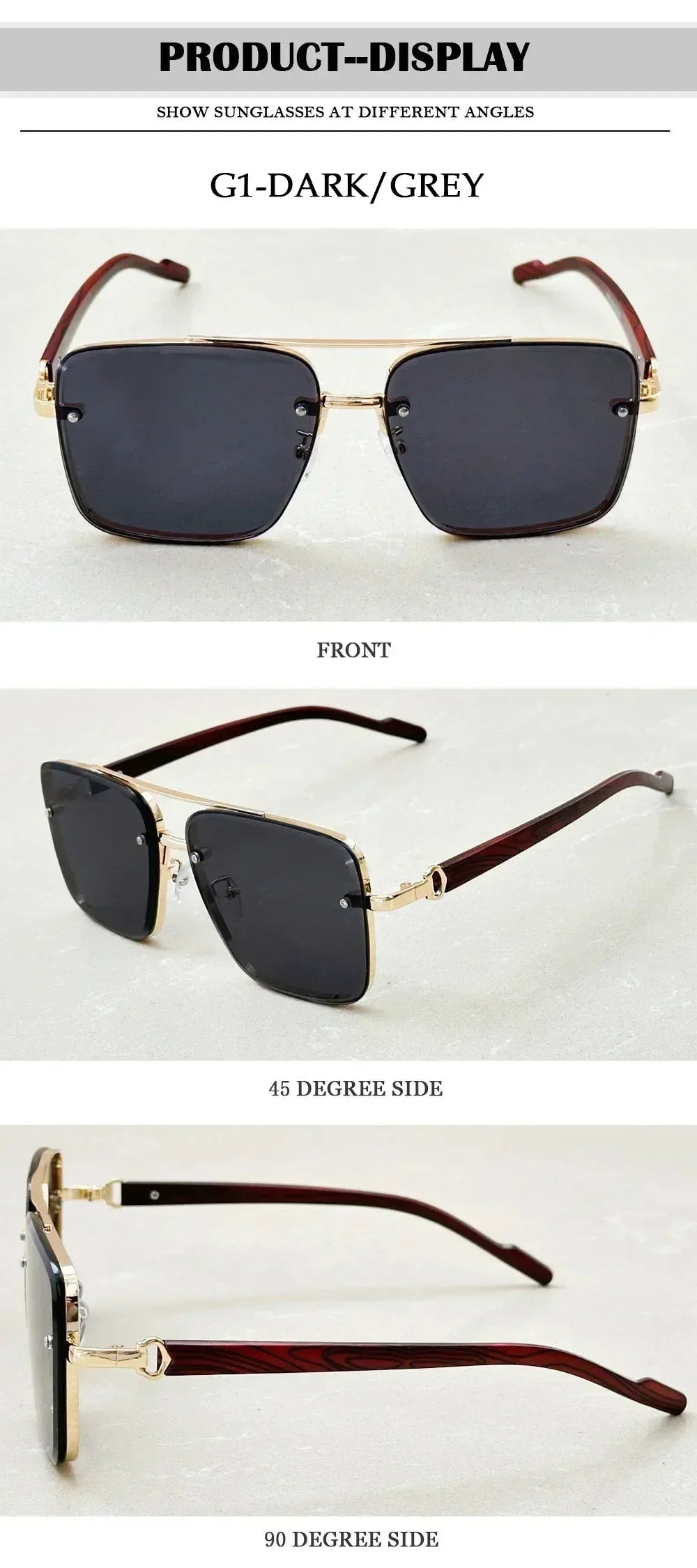 New Square Sunglasses For Men Vintage Outdoor Sunglasses Oculos Designer Wooden Glasses Sunscreen Sun Lentes Dropshipping Gafas