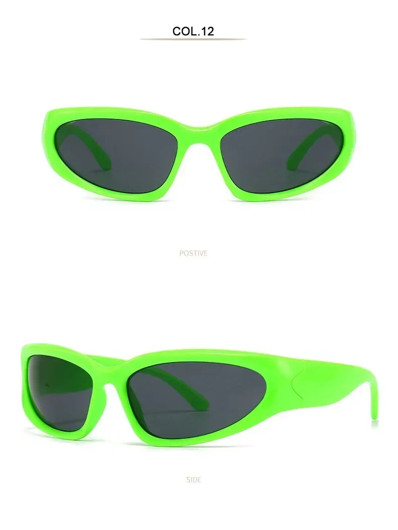 獨特的Y2K設計師奢華太陽眼鏡，女士長方形大框太陽眼鏡，男士戶外防紫外線經典2000S黑色款