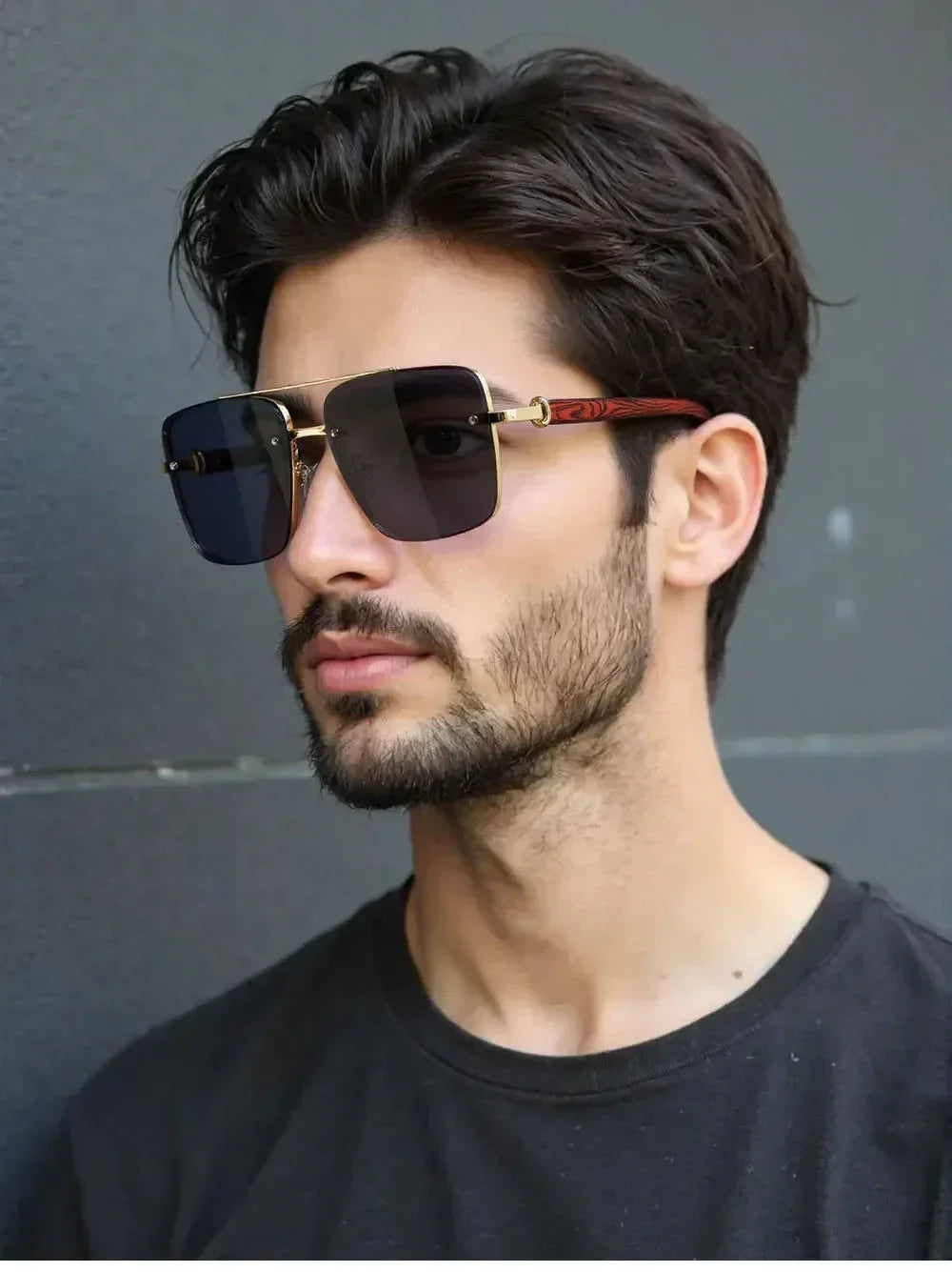 New Square Sunglasses For Men Vintage Outdoor Sunglasses Oculos Designer Wooden Glasses Sunscreen Sun Lentes Dropshipping Gafas
