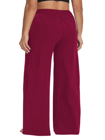 Plus Size Wide Leg  European Fit Straight Pockets Loose Elastic Waist Pants