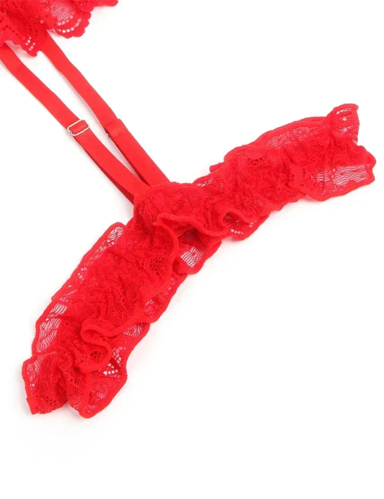 Comeondear 吊帶女式泰迪連身衣性感加大尺寸連身褲內衣鋼圈蕾絲吊襪帶緊身衣修身連身睡衣