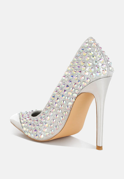 Super Fan Diamante Embellished Stiletto Pumps