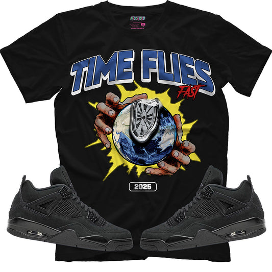 Time Flies (Air Jordan 4 Black Cat) T-Shirt
