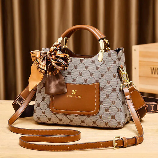 菲律賓皮革包 - 復古通勤手提包