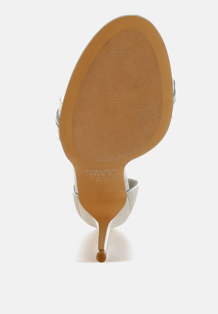 Traben Rhinestones Chain Metallic Stiletto Sandals