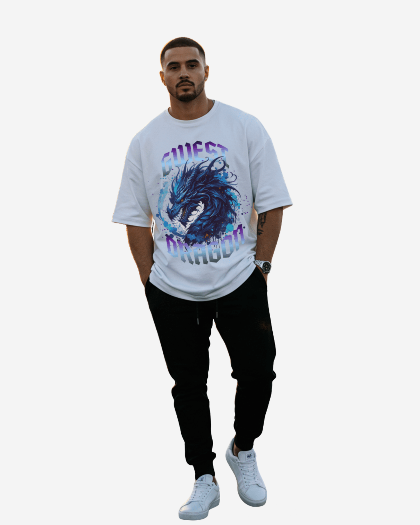 G-West Dragon Oversized T-Shirt Mens