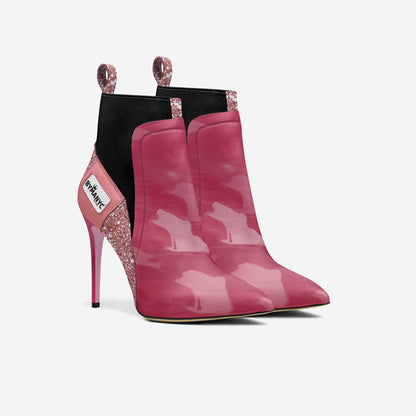 Vegan Heeled Shoe Women BYMANYC ® New York Soho Pink Blaze