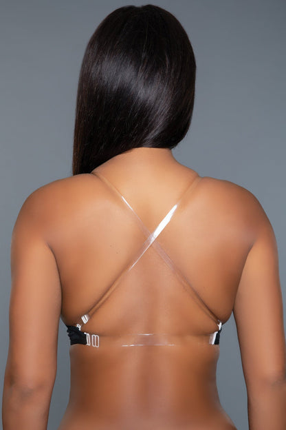 黑色和裸色U型胸罩