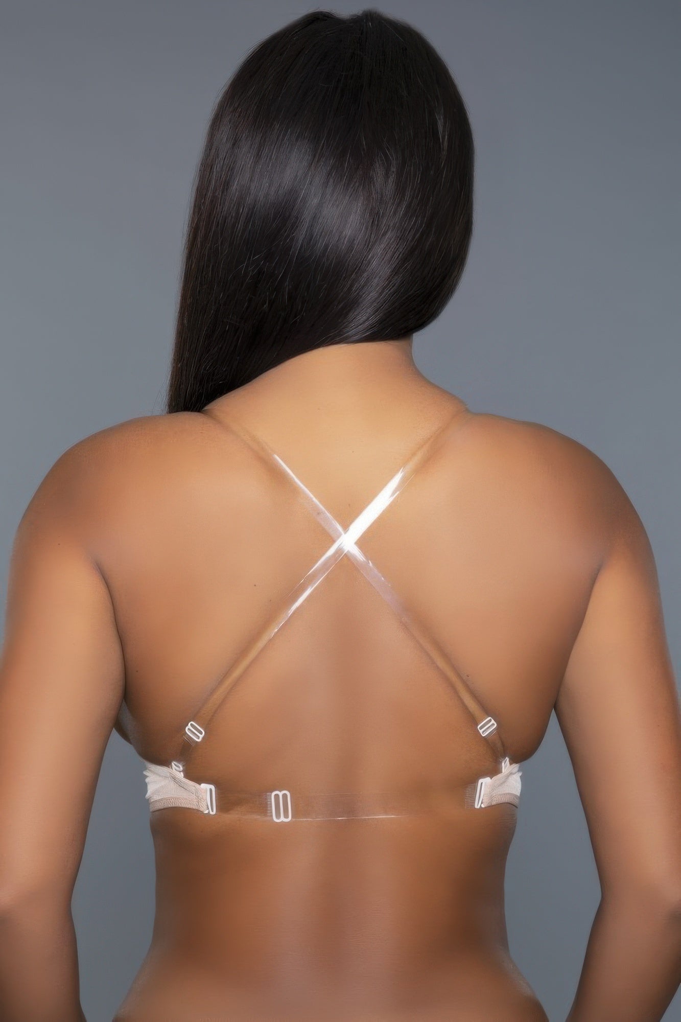 黑色和裸色U型胸罩