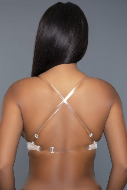 黑色和裸色U型胸罩