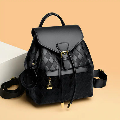 Mochila femenina informal multifunción de cuero para mujer