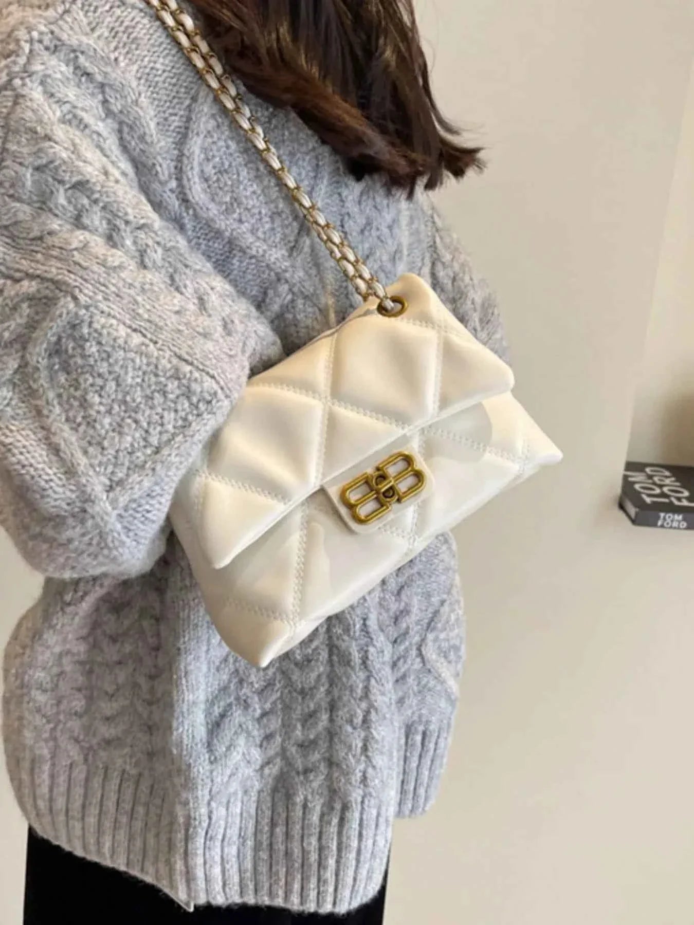 Quilted Flap Chain Crossbody Bag