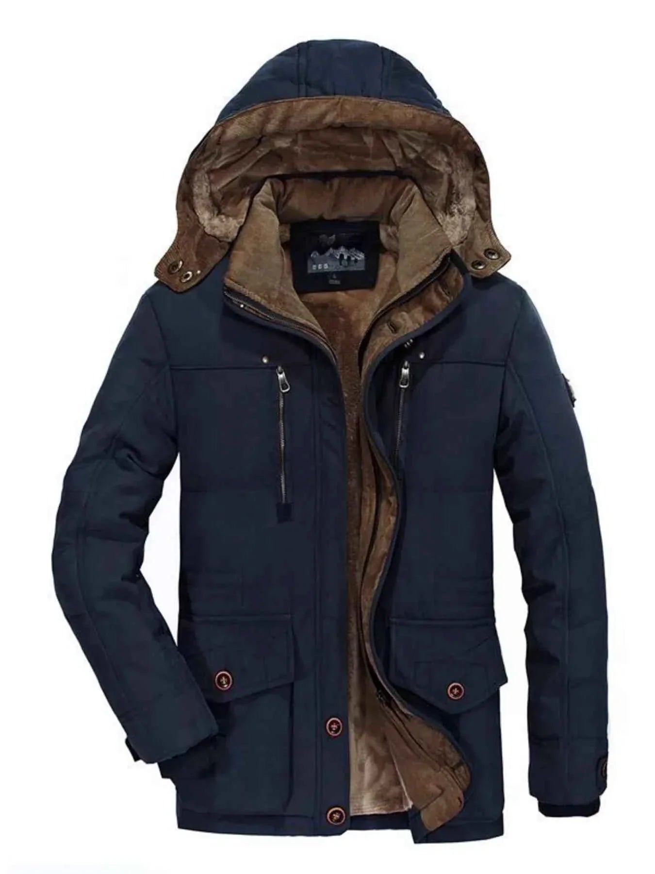 Men's Plus Size Winter Warm Hooded Parka Coat