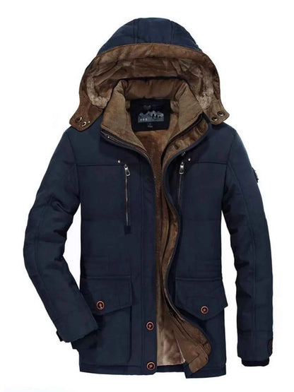 Men's Plus Size Winter Warm Hooded Parka Coat