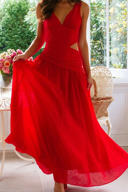 日落低語鏤空長裙