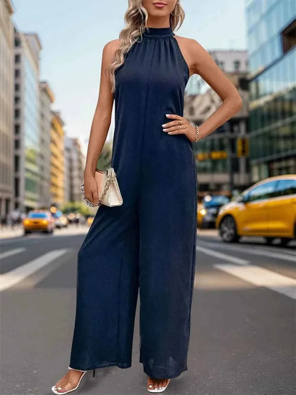 Perfee Tied Grecian : Wide Leg Jumpsuit
