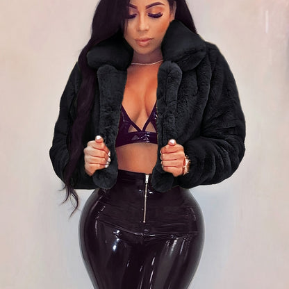 舒適別緻的人造毛領開襟衫外套