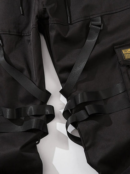 男士加大尺寸彈性腰帶慢跑褲