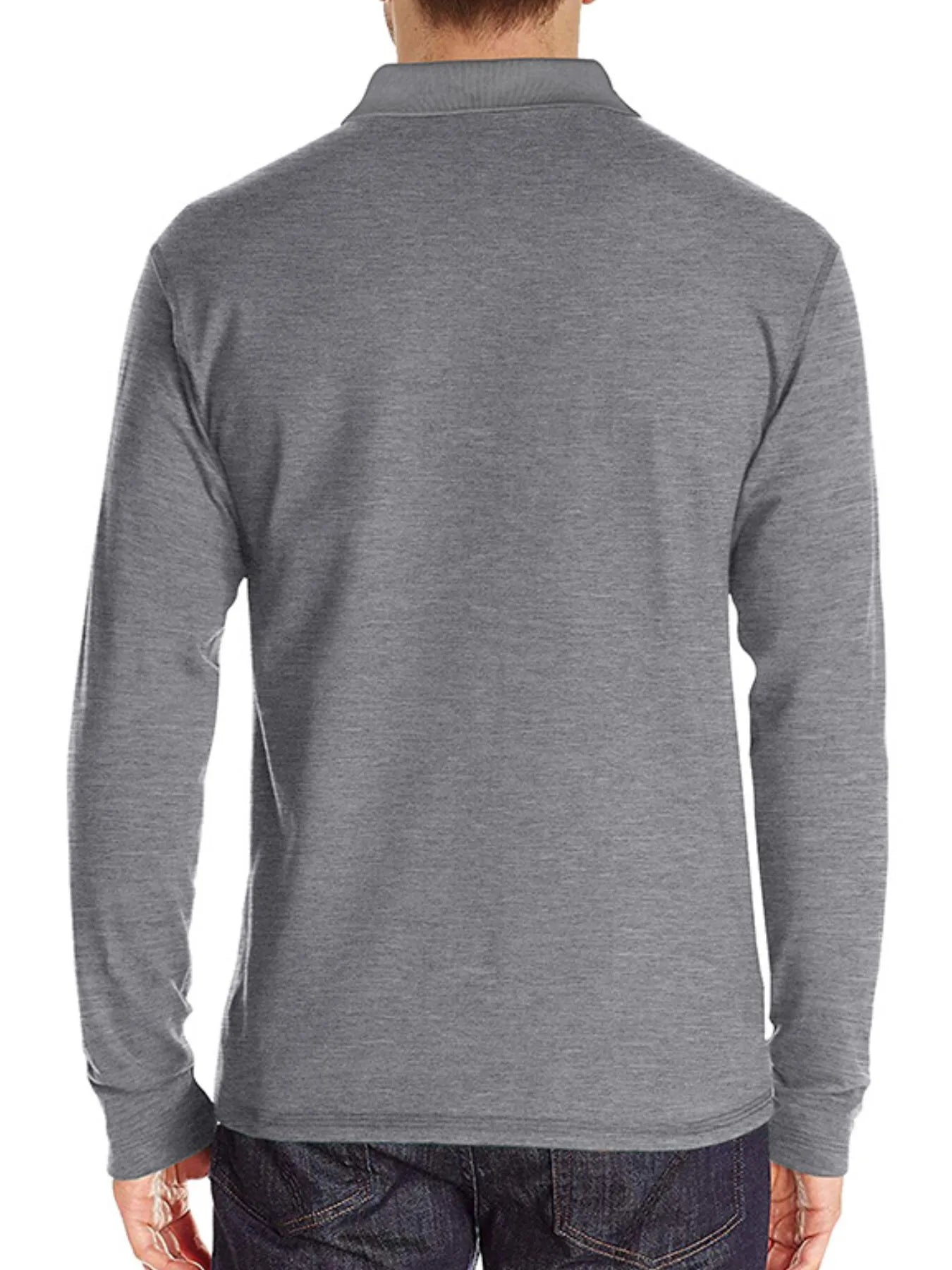 Men's Full Size Long Sleeve Pocket Polo Shirt Plus Size