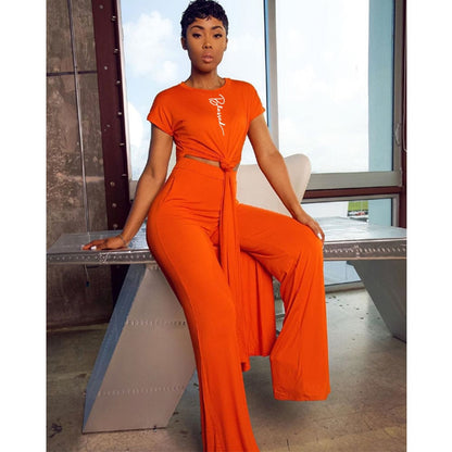 Conjunto informal de dos piezas de pantalón de manga corta