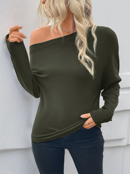 Single Shoulder Long Sleeve T-Shirt