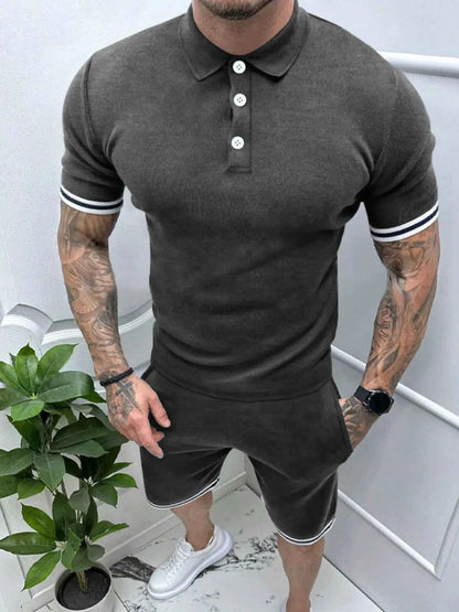 Men's Short Sleeve Polo and Shorts Set