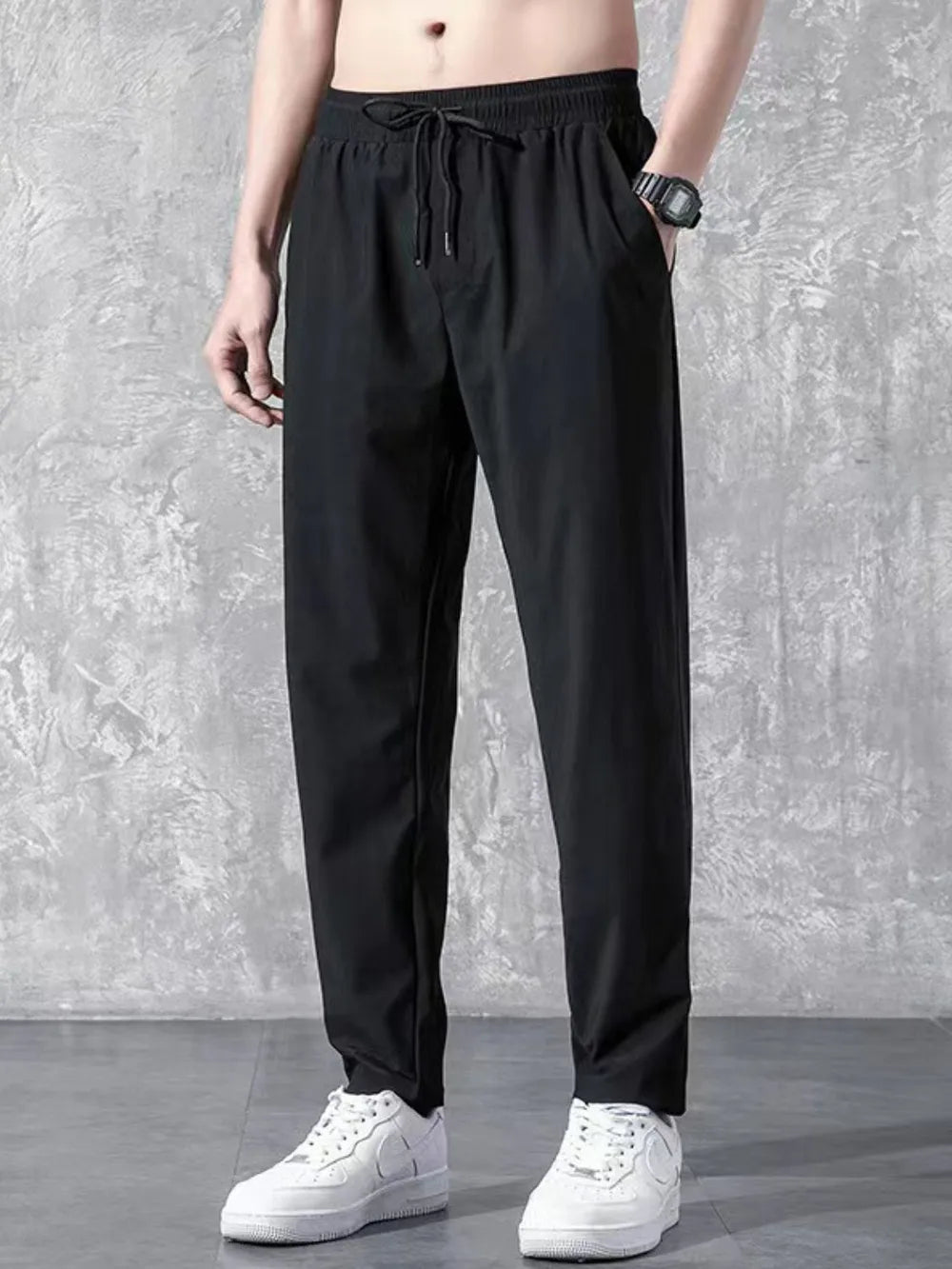 Men's Plus Size Drawstring Pants with Pockets