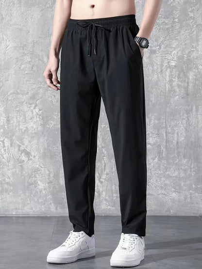 Men's Plus Size Drawstring Pants with Pockets