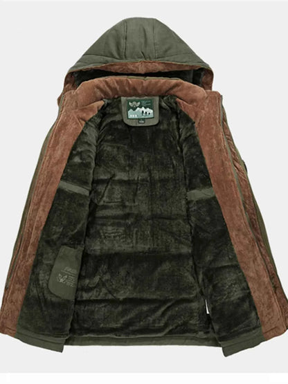 Men's Plus Size Winter Warm Hooded Parka Coat