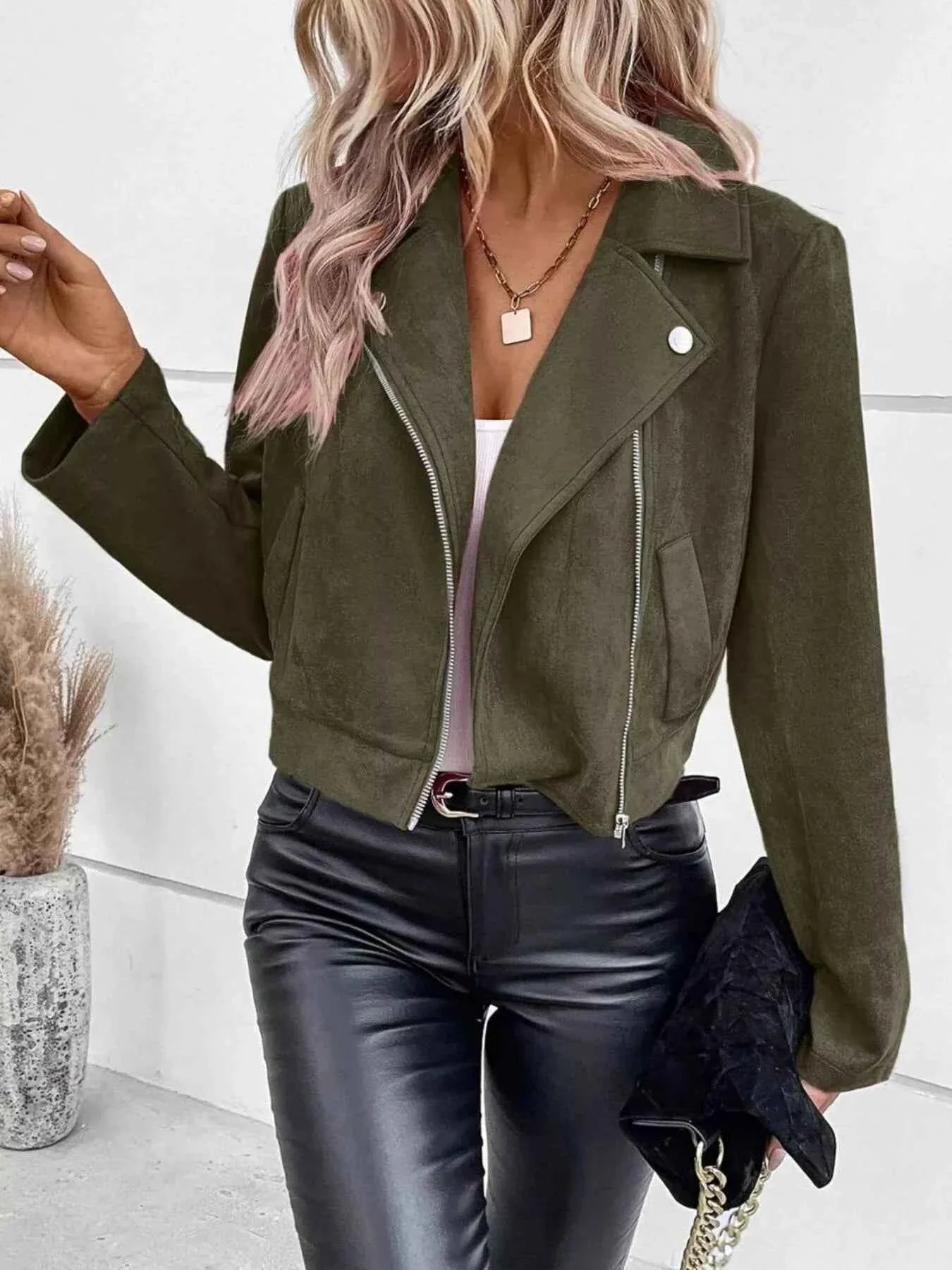 Zip Up Cropped Jacket