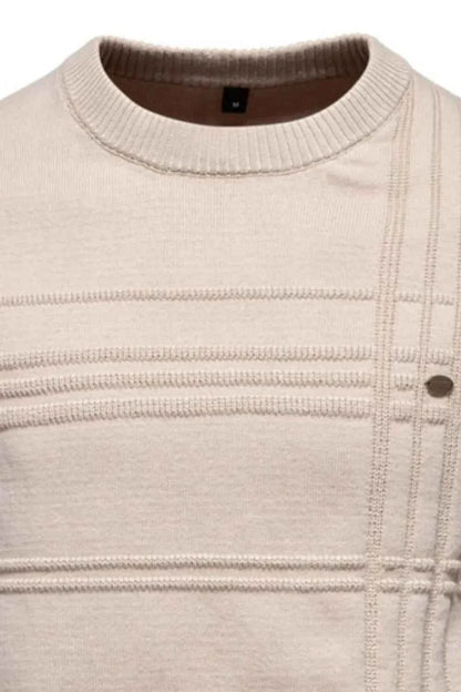 Men's Round Neck Striped Sweater