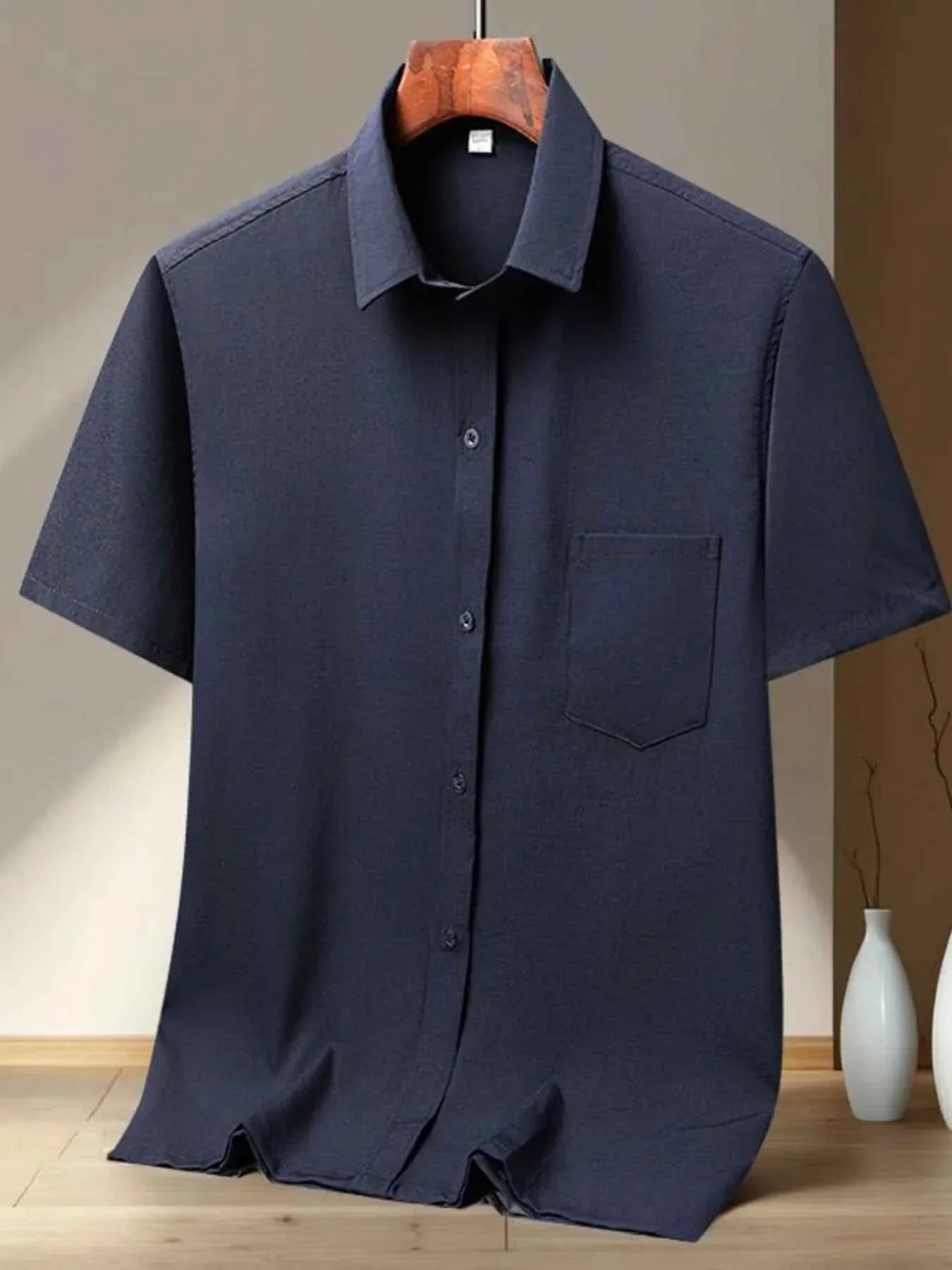 Men's Full Size Button Up Short Sleeve Shirt Plus Size