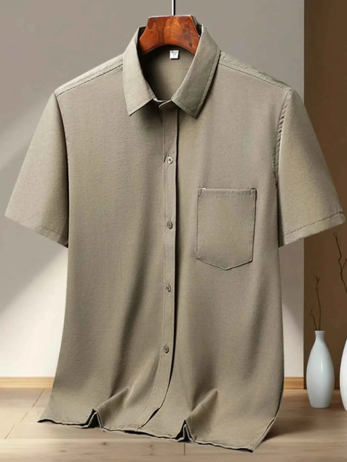 Men's Full Size Button Up Short Sleeve Shirt Plus Size