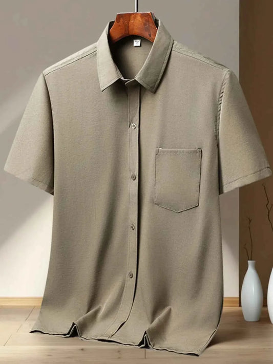 Men's Full Size Button Up Short Sleeve Shirt Plus Size