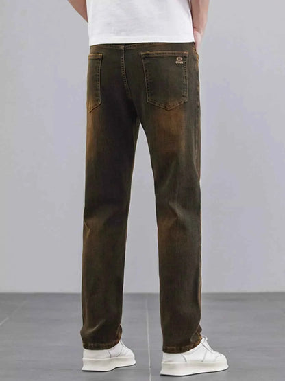 Men's Washed Straight Leg Fit Jeans